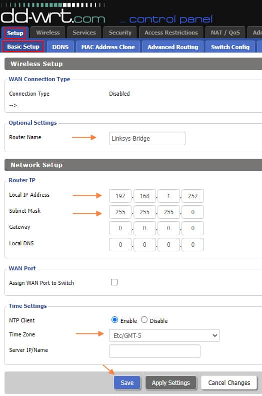 DDWRT Basic Setup